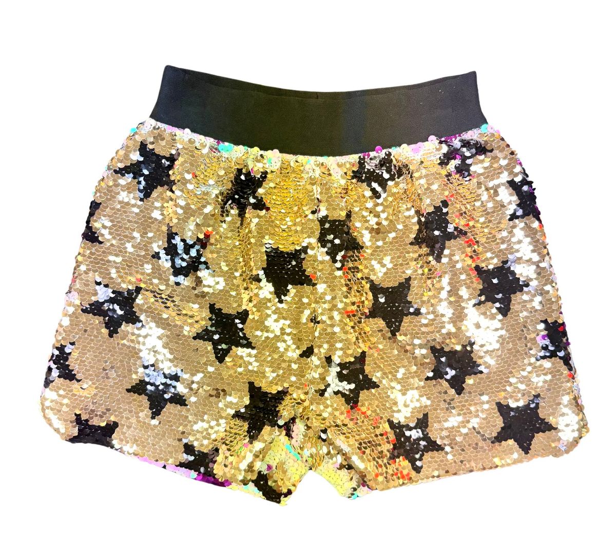 SEQUIN STAR SHORTS-GOLD