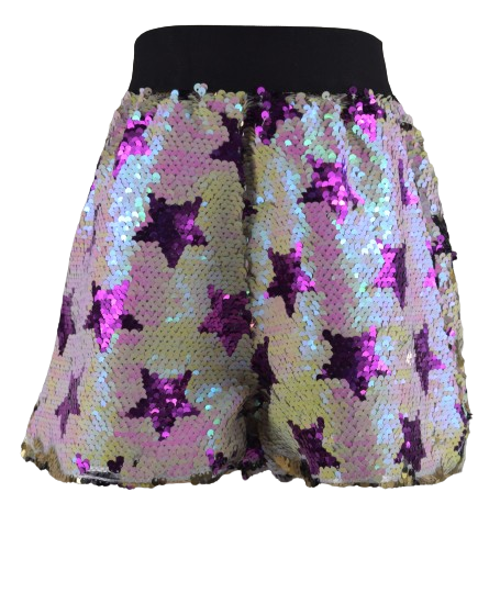 SEQUIN STAR SHORTS-GOLD