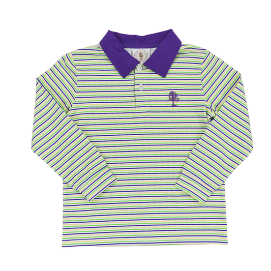 Throw Me Something Mister! Mardi Gras Long Sleeve Boys Polo