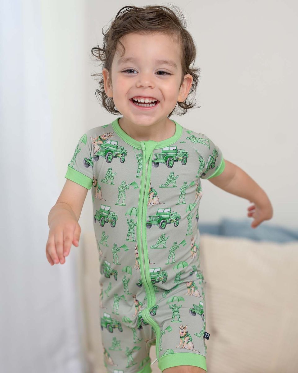 Major Shorts Zippered Romper