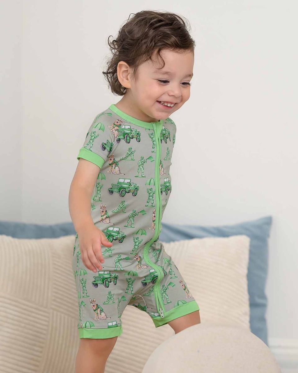 Major Shorts Zippered Romper