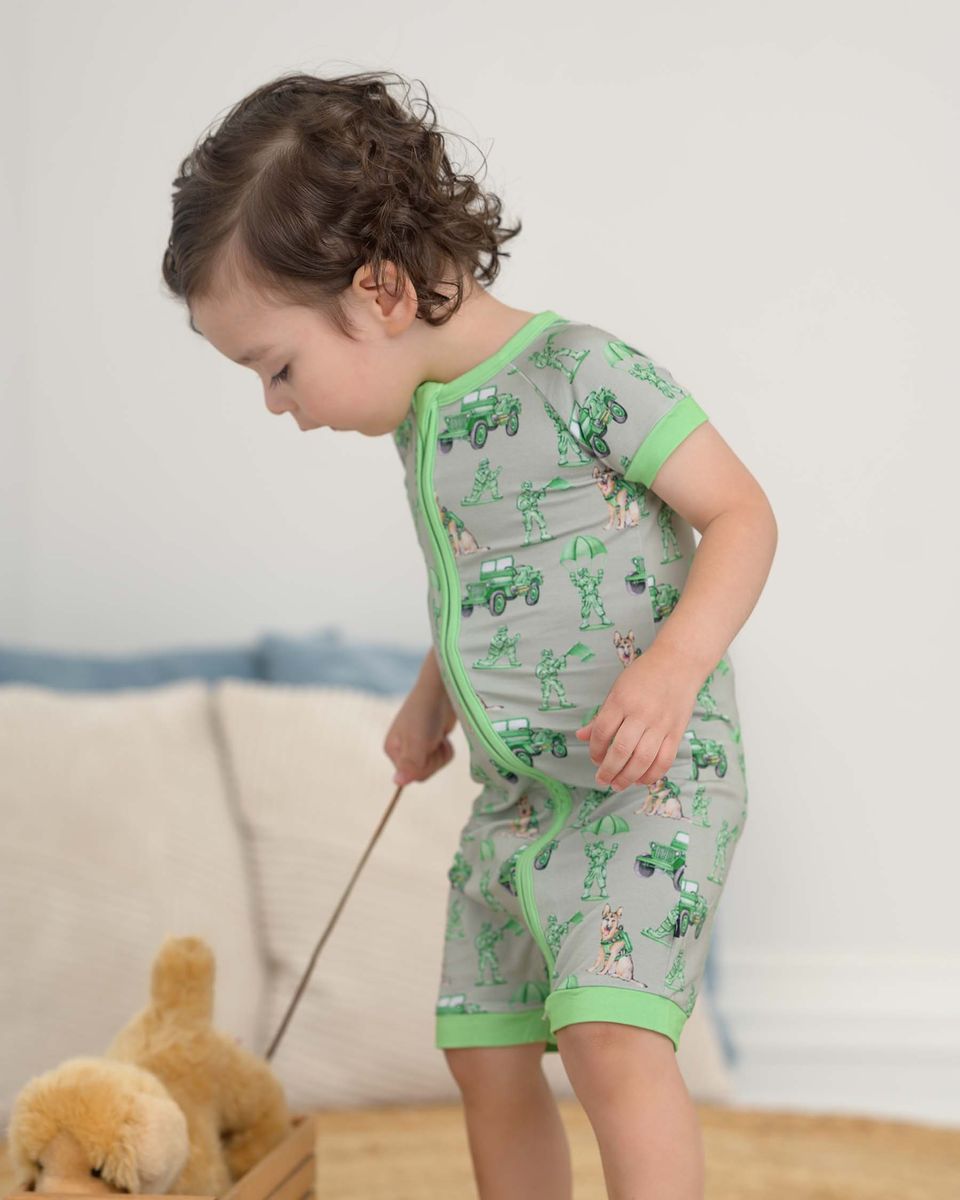 Major Shorts Zippered Romper