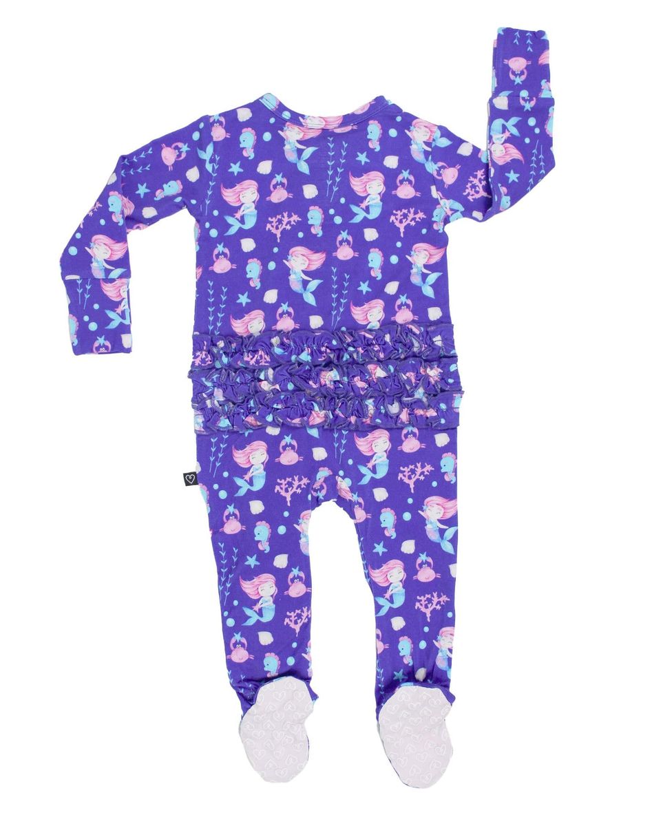 Madison Ruffled Zippered Footie