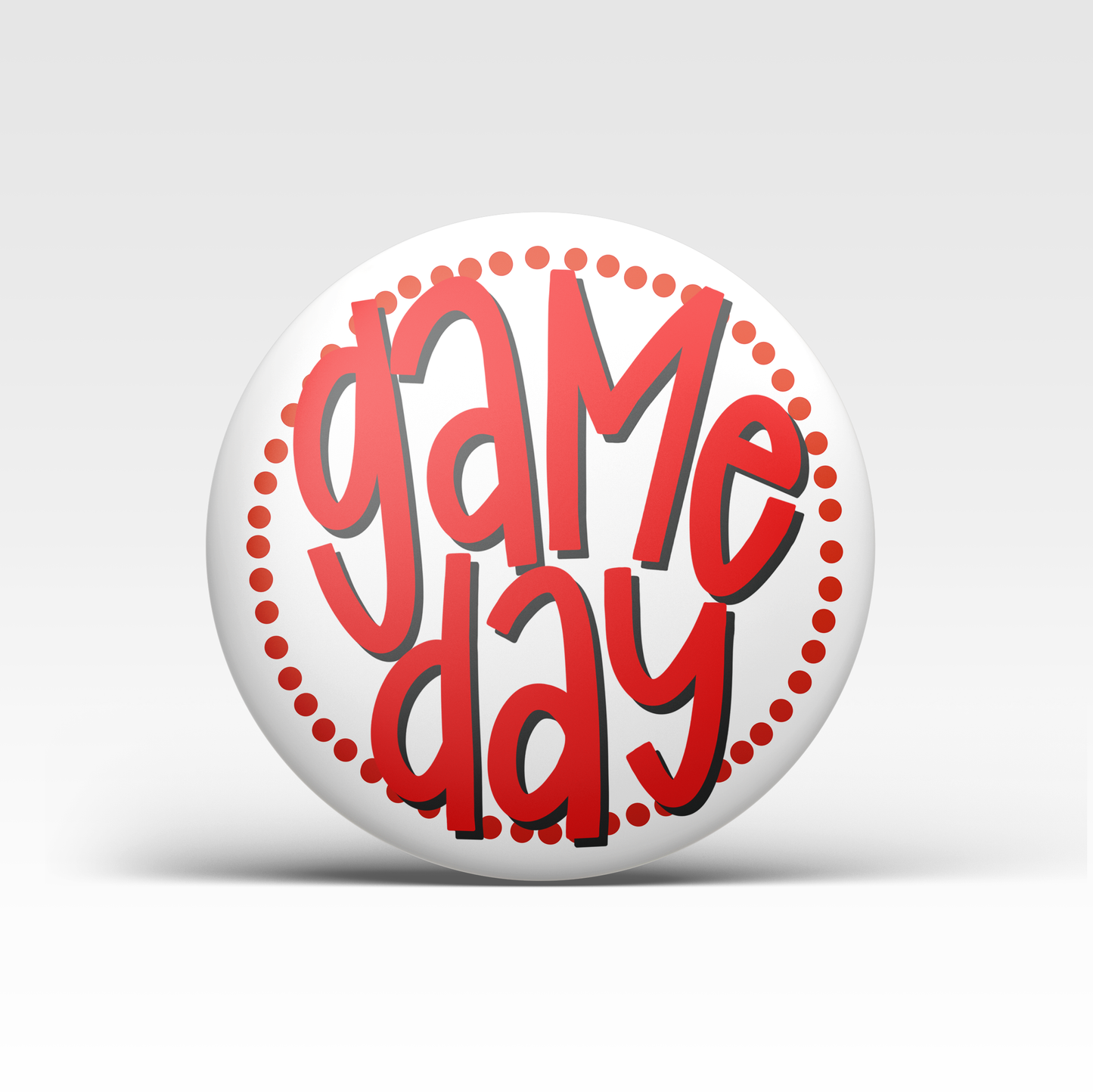 Polka Dot Game Day Button - Red