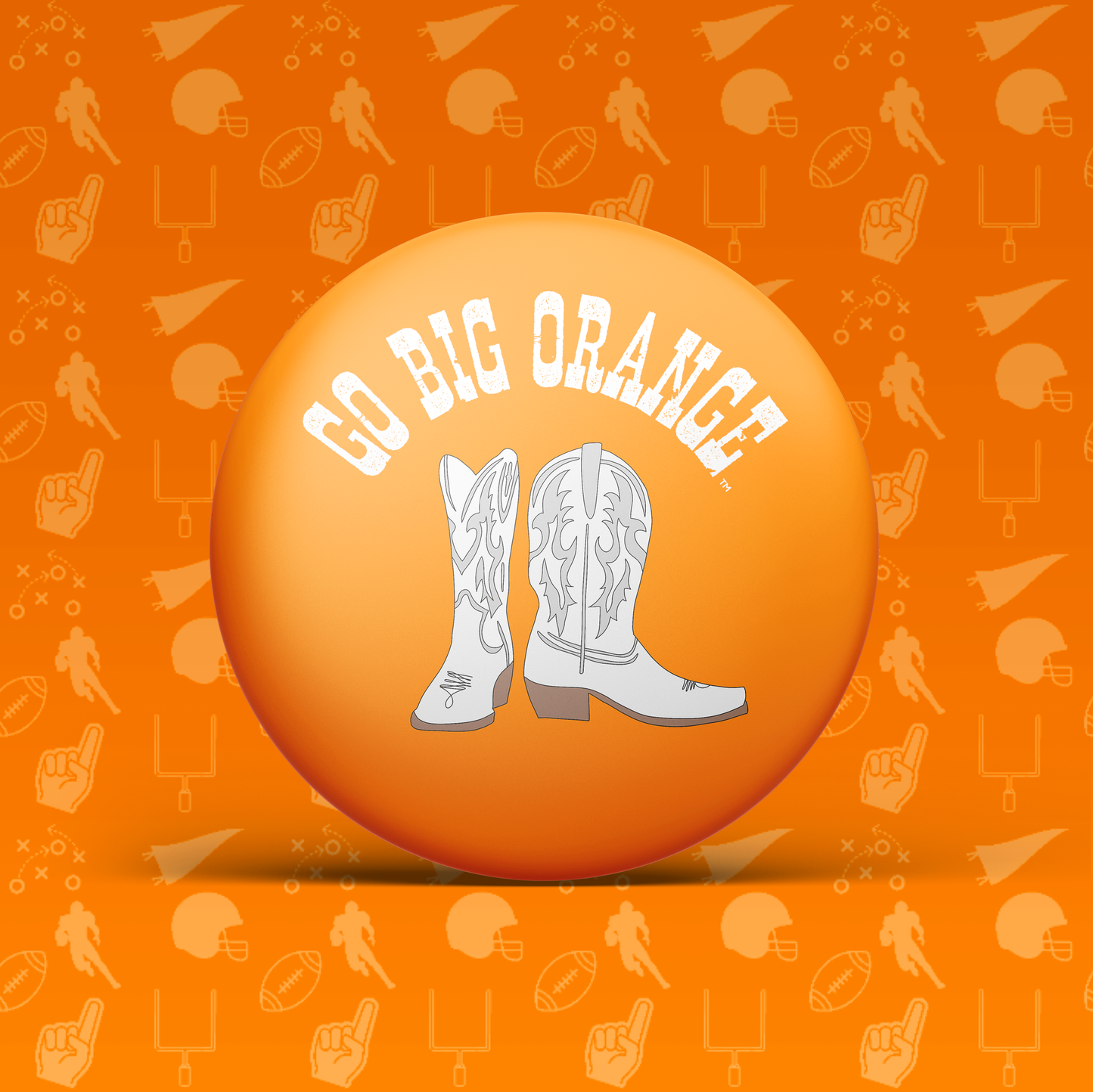 Go Big Orange Boots Button