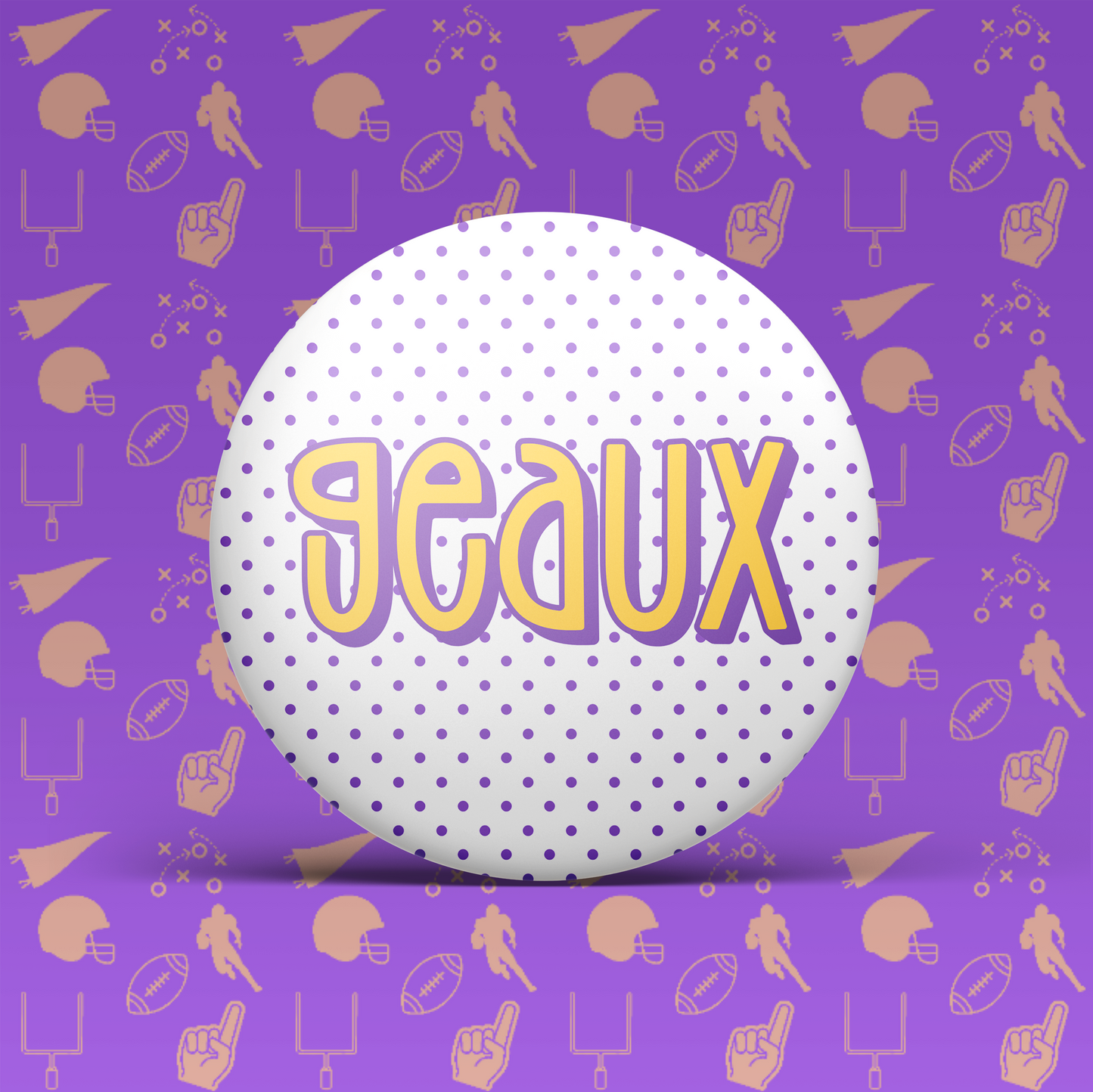 Geaux Polka Dot Button