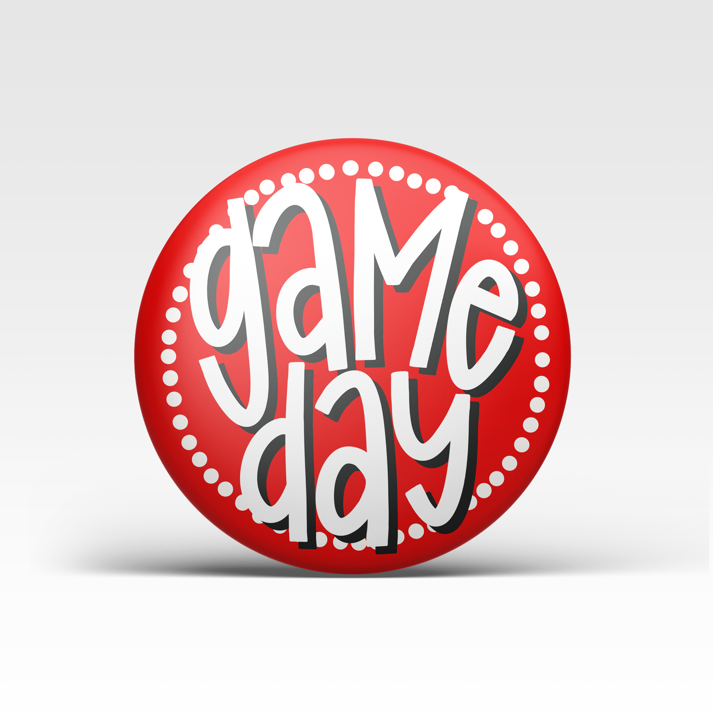 Polka Dot Game Day Button - Red