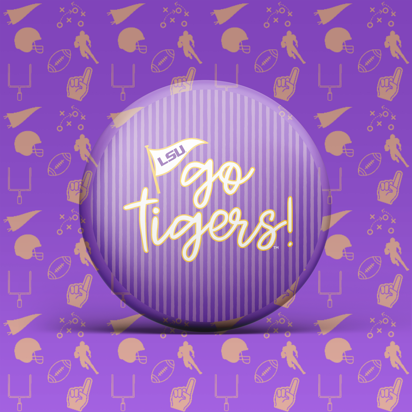 Go Tigers Pinstripe Button