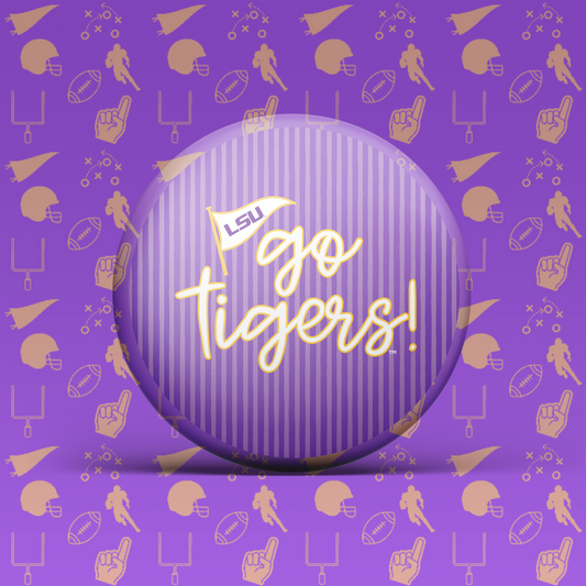 Go Tigers Pinstripe Button