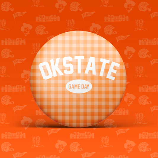 OkState Game Day Gingham Button