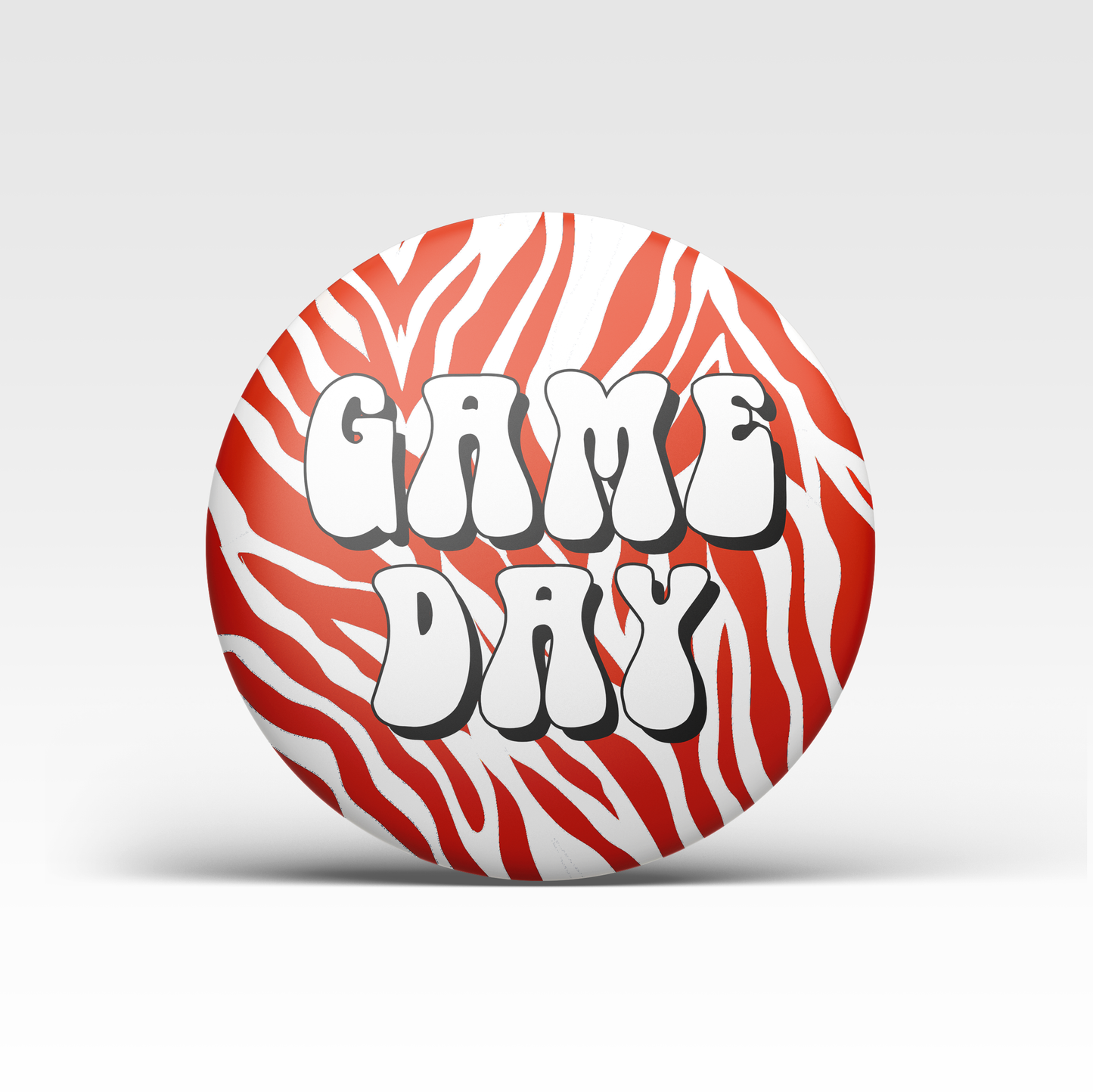 Zebra Game Day Button - Red