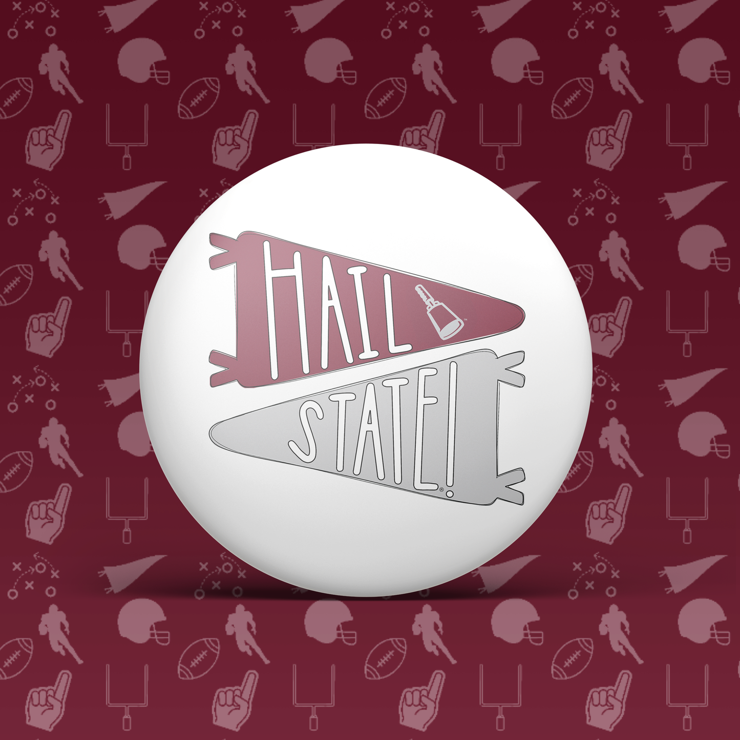 Hail State Pennant Flag Button