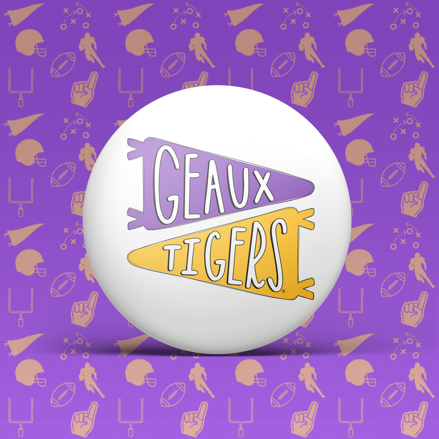 Geaux Tigers Pennant Flag Button