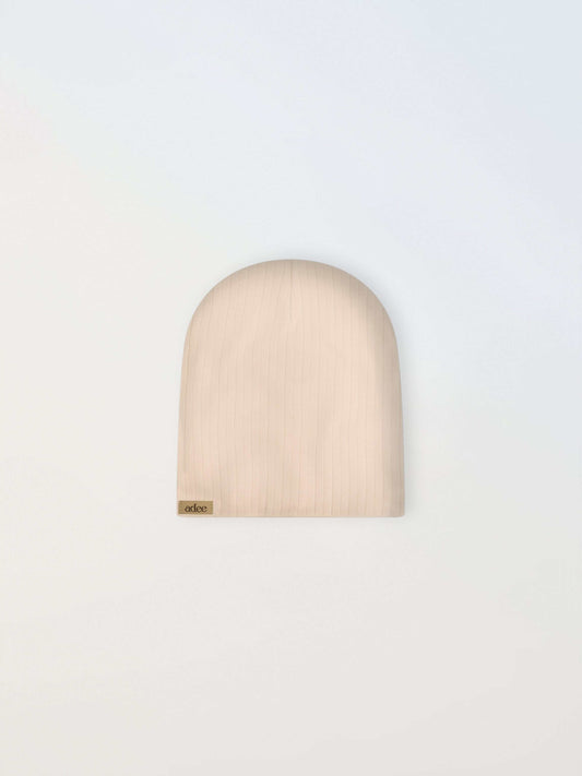 Wide Ribbed Beanie - Tan