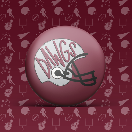 Go Dawgs Helmet Button