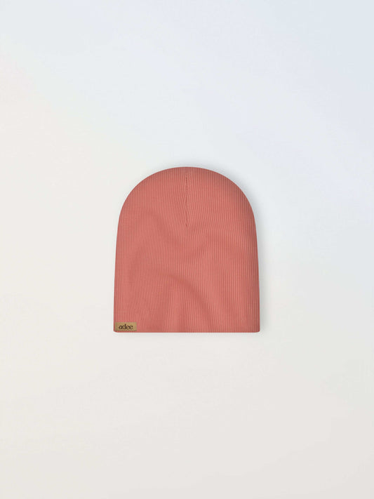 Thin Ribbed Beanie - Pink