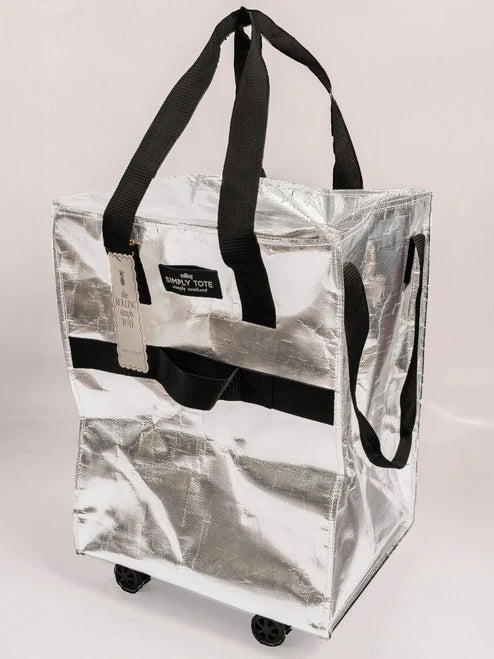 Simply Southern Rolling Tote Bag – Metallic Gold, Silver, or Black