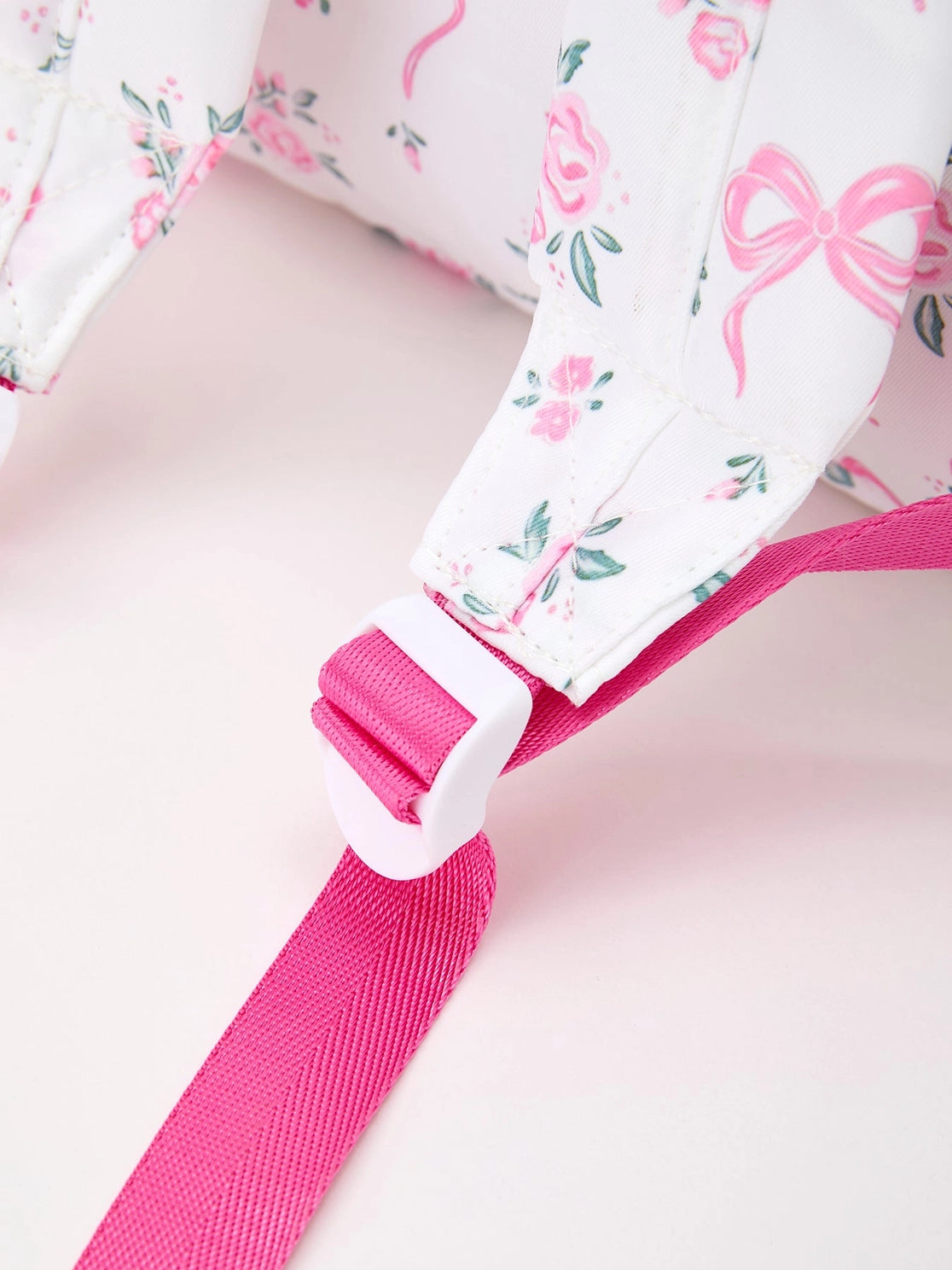 Pink Bow & Floral Ruffle Backpack | Girls School Backpack | Boutique Book Bag