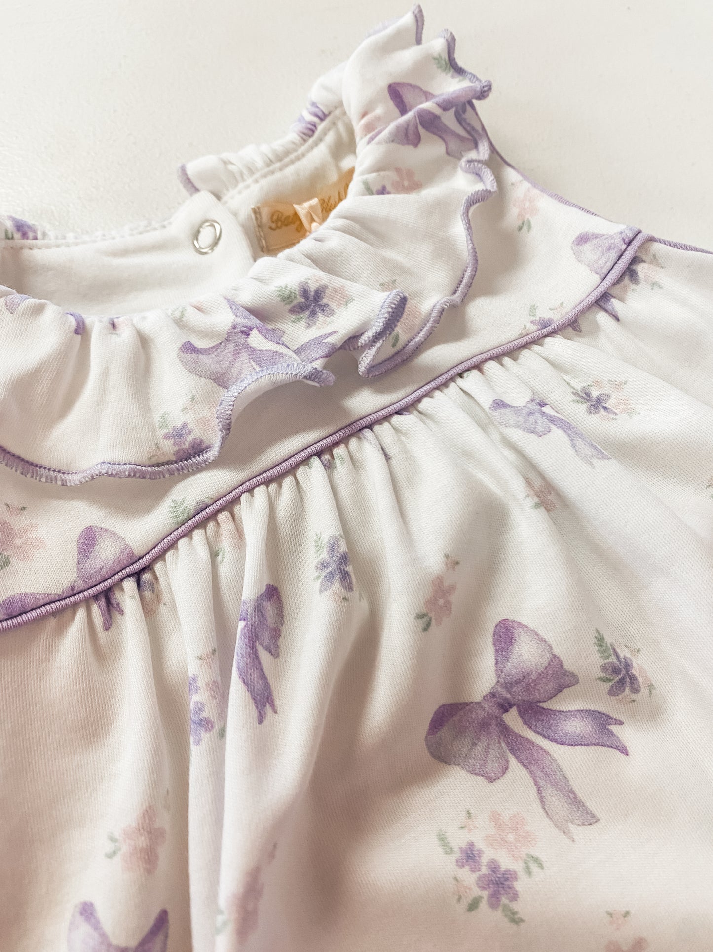 Lavender Bows Bubble w/ Ruffle Collar