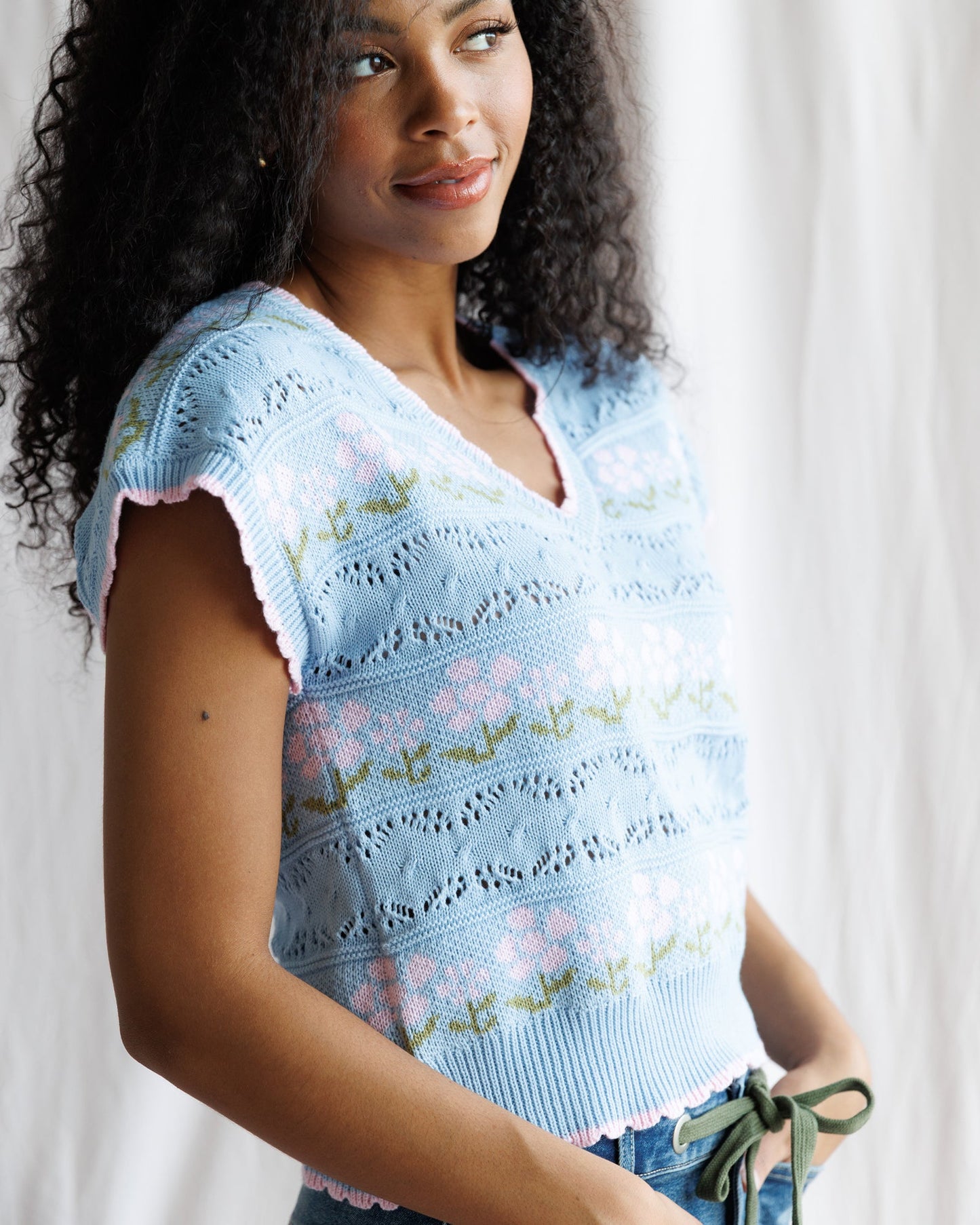 Pink Posies Sweater