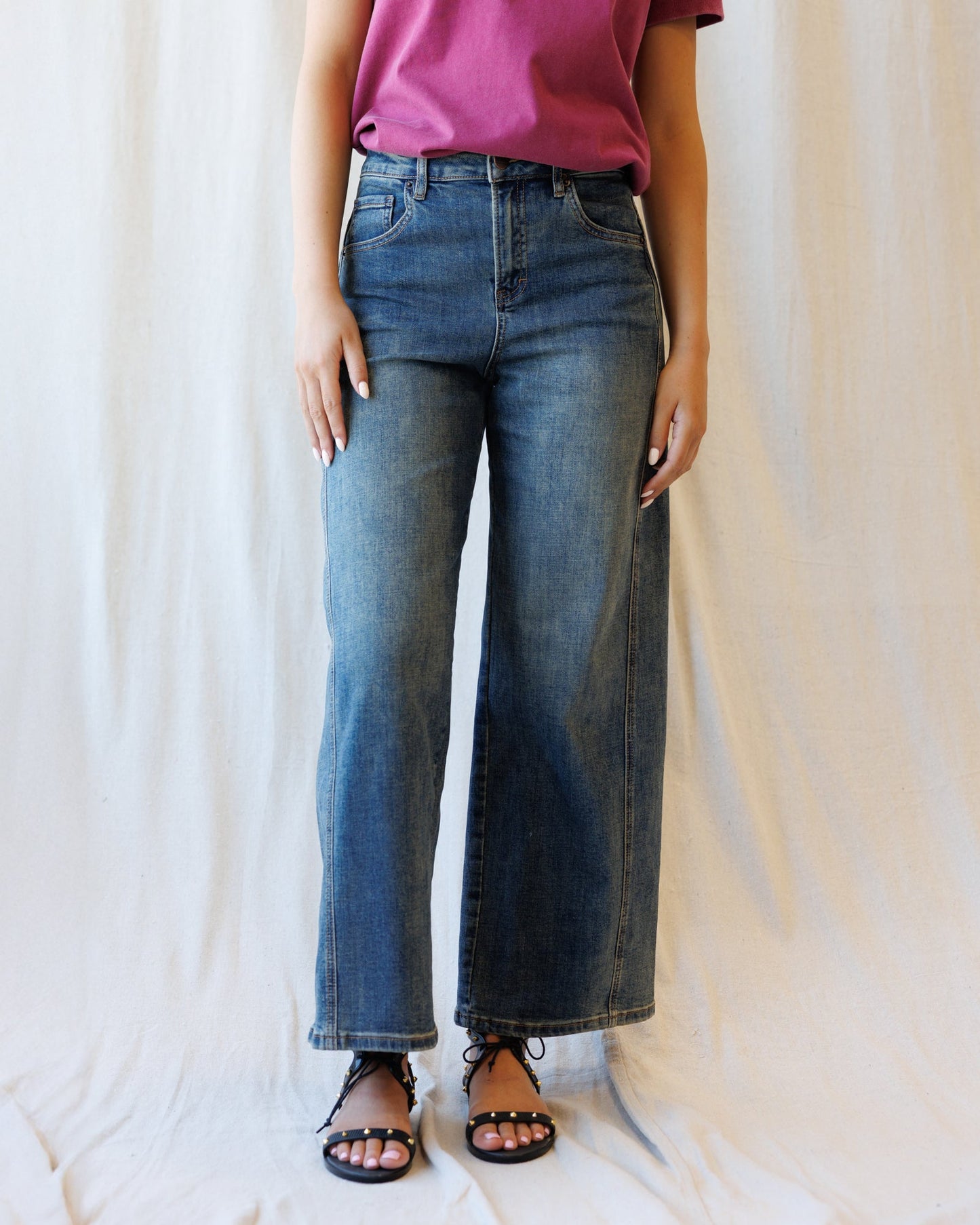 Super High Ankle Wide Leg Flattering Seam