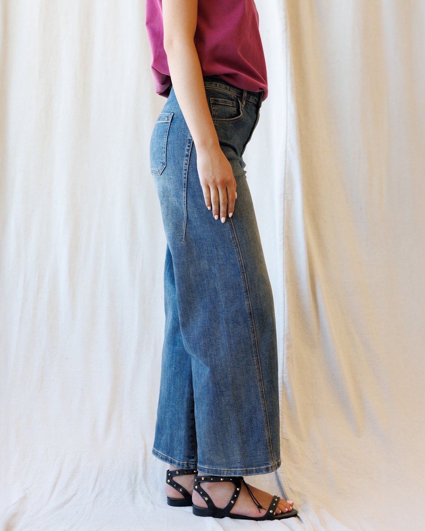 Super High Ankle Wide Leg Flattering Seam