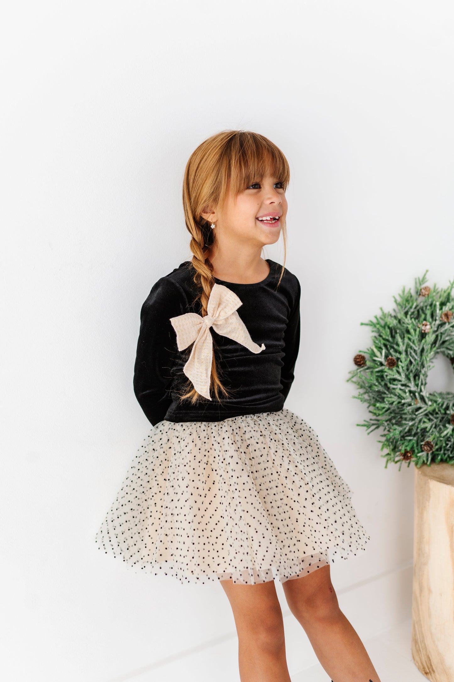 Black Velvet | Bow Back Long Sleeve Top