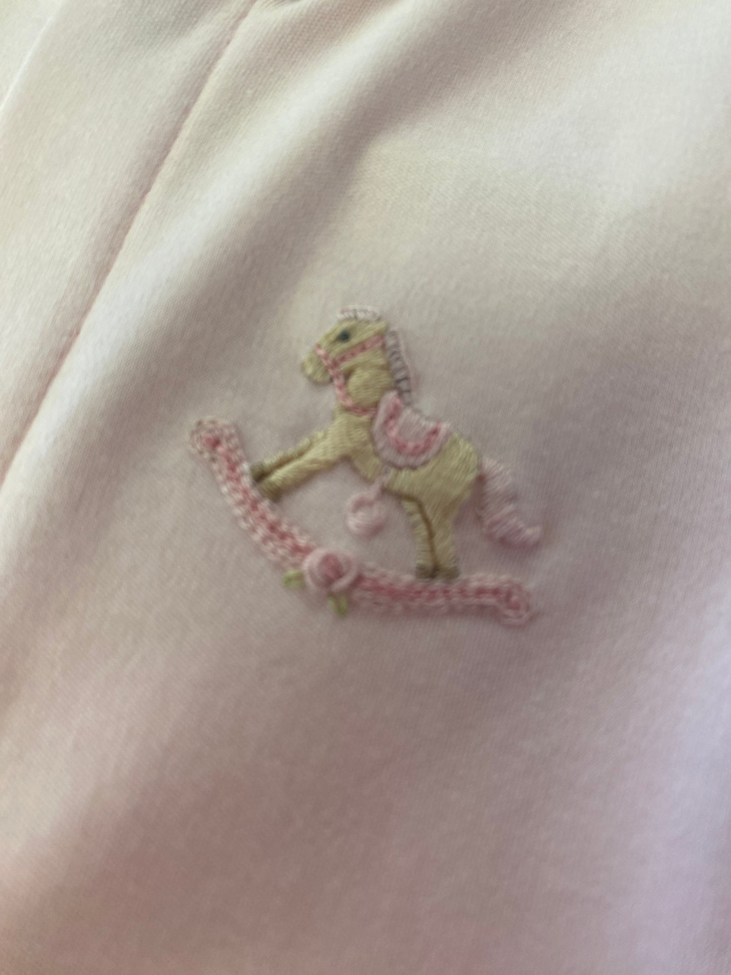 Cute Rocking Horse - Pink Convertible Gown with Lace Trim