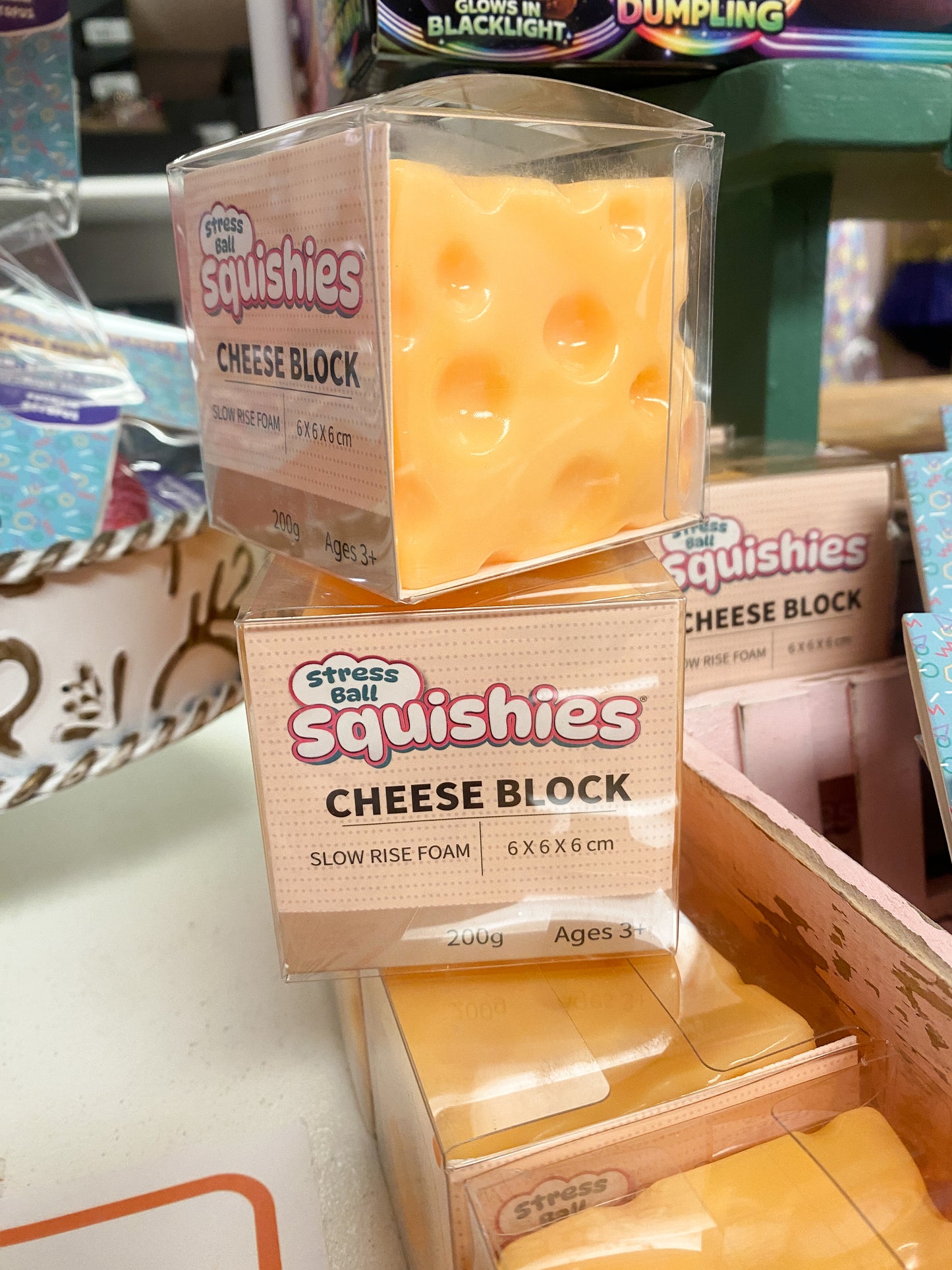 Cheese Cube Slow-Rise Squishy | Cheese Fidget Toy | Sensory Stress Toy