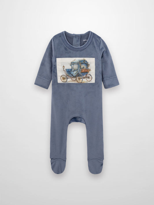 Velour Carriage Stretchy - Blue