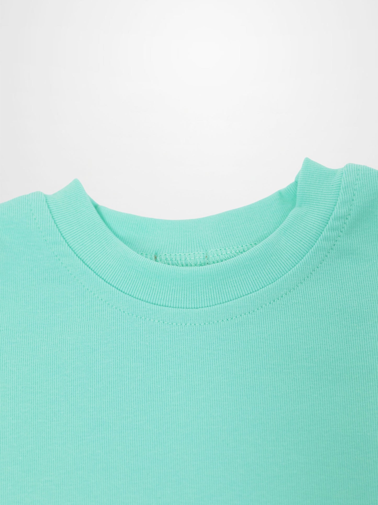 Short Sleeve Boxy T-shirt  & Shorts Set - Mint Green