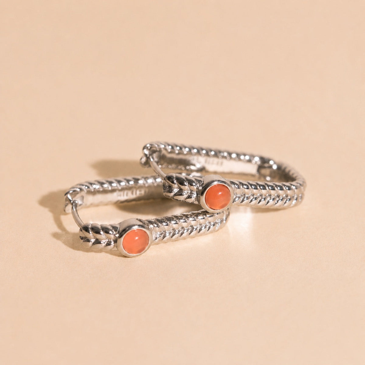 Rope Rectangle Huggie Hoop Earrings