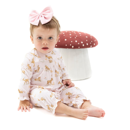 Smocked Long Sleeve Romper