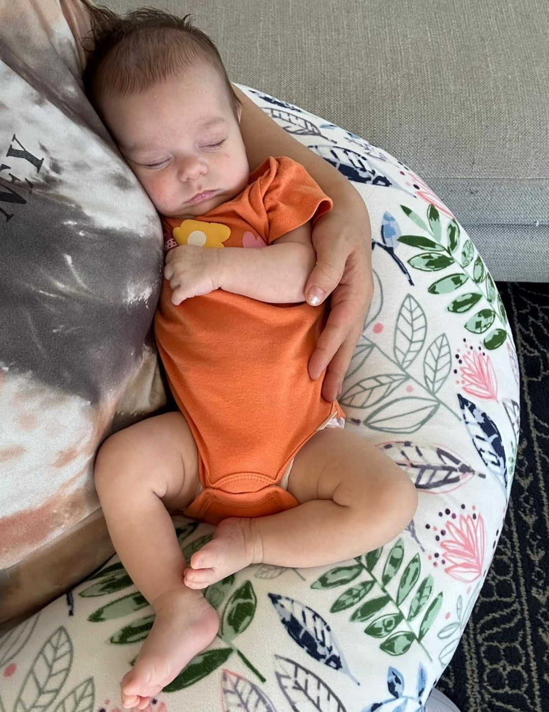 Luna Lullaby® V-Shaped Nursing Pillow | Chocolate Dot Design