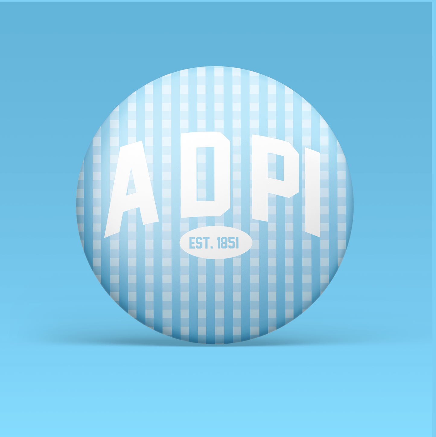 Alpha Delta Pi Gingham Button
