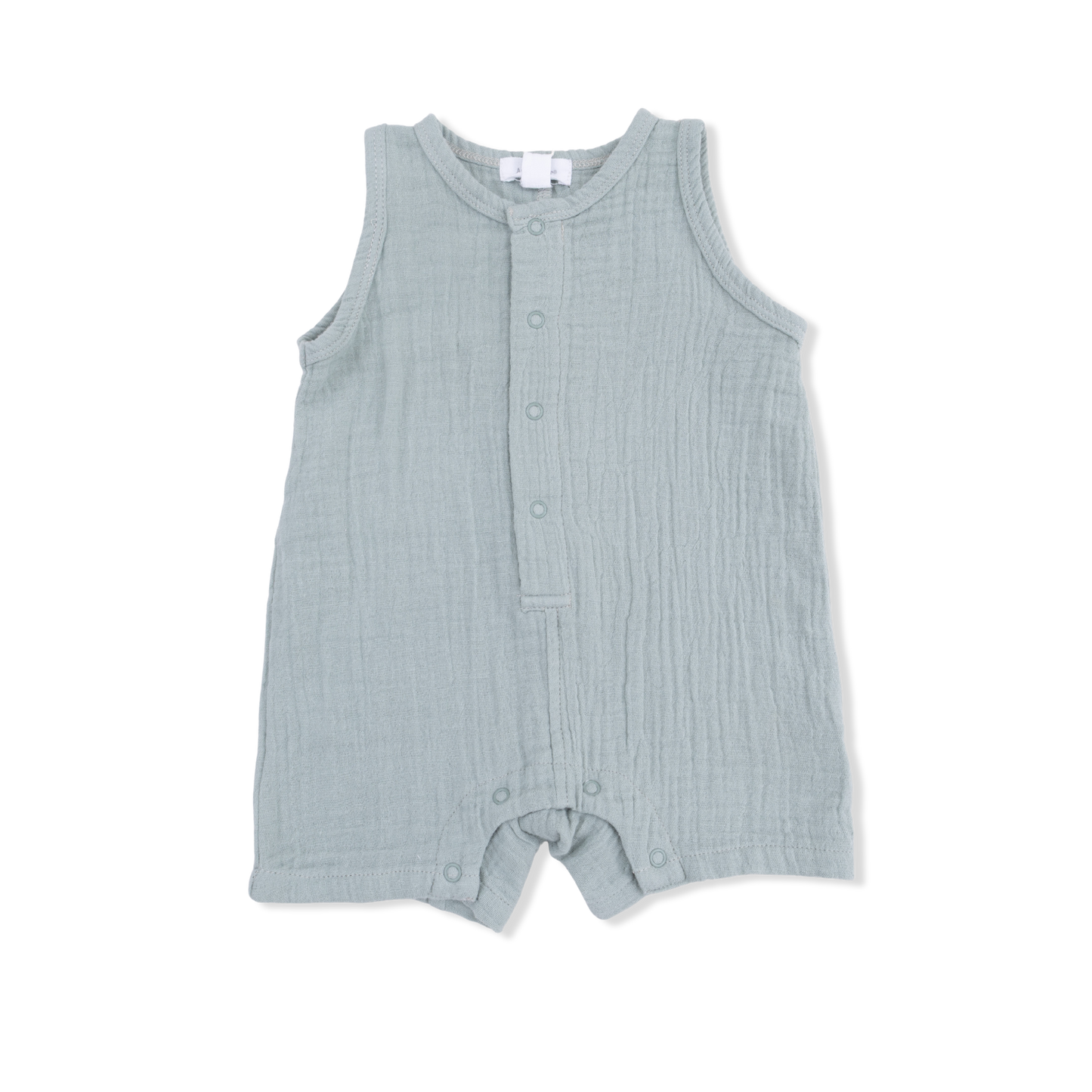 Solid Muslin Jadeite - Sleeveless Shortie Romper