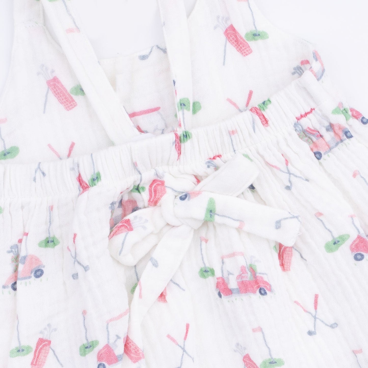 Baby Golf Carts Pink - Tie Back Romper