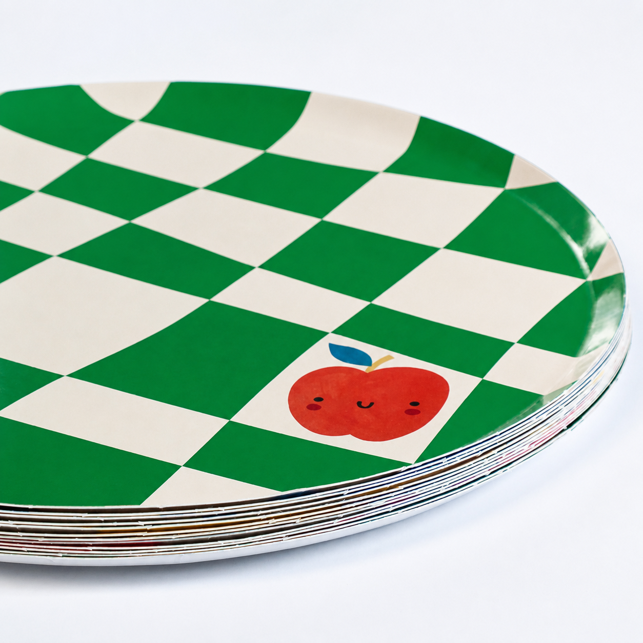 Little Chef Checkered Party Plates (9 Inch, 12 Count) | Kids Cooking Birthday Party Supplies | Colorful Checkerboard Paper Plates