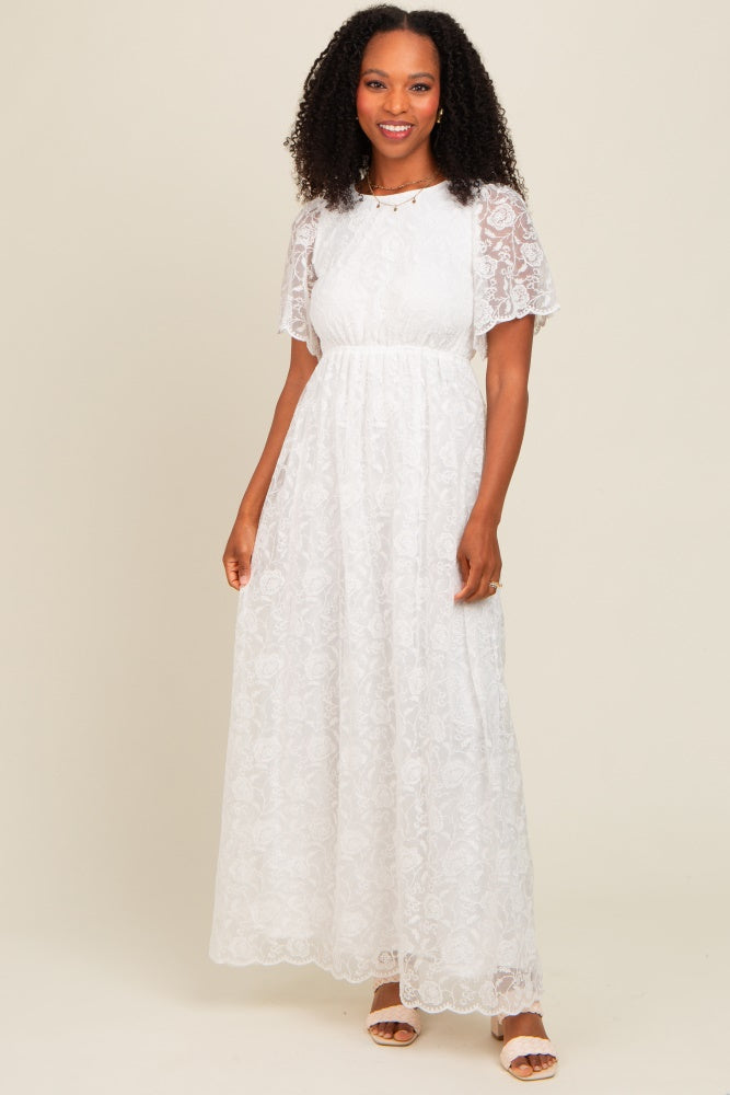 White Lace Sheer Lace Back Maternity Maxi Dress The Prissy Pelican White Lace Sheer Lace Back Maternity Maxi Dress The Prissy Pelican