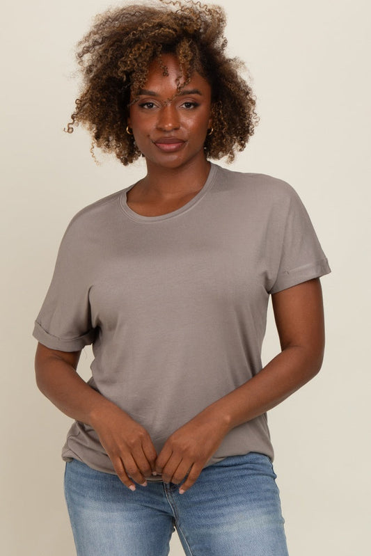 Taupe Relaxed Fit T-Shirt