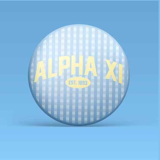 Alpha Xi Delta Gingham Button