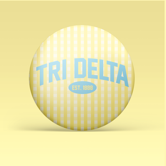 Tri Delta Gingham Button