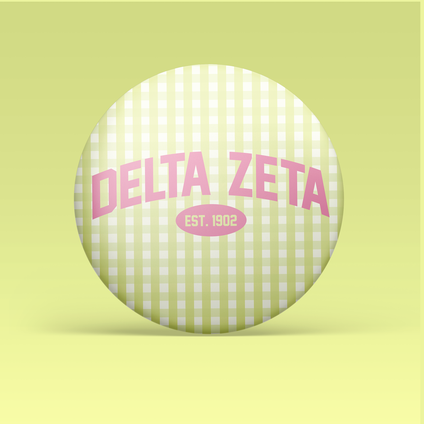 Delta Zeta Gingham Button