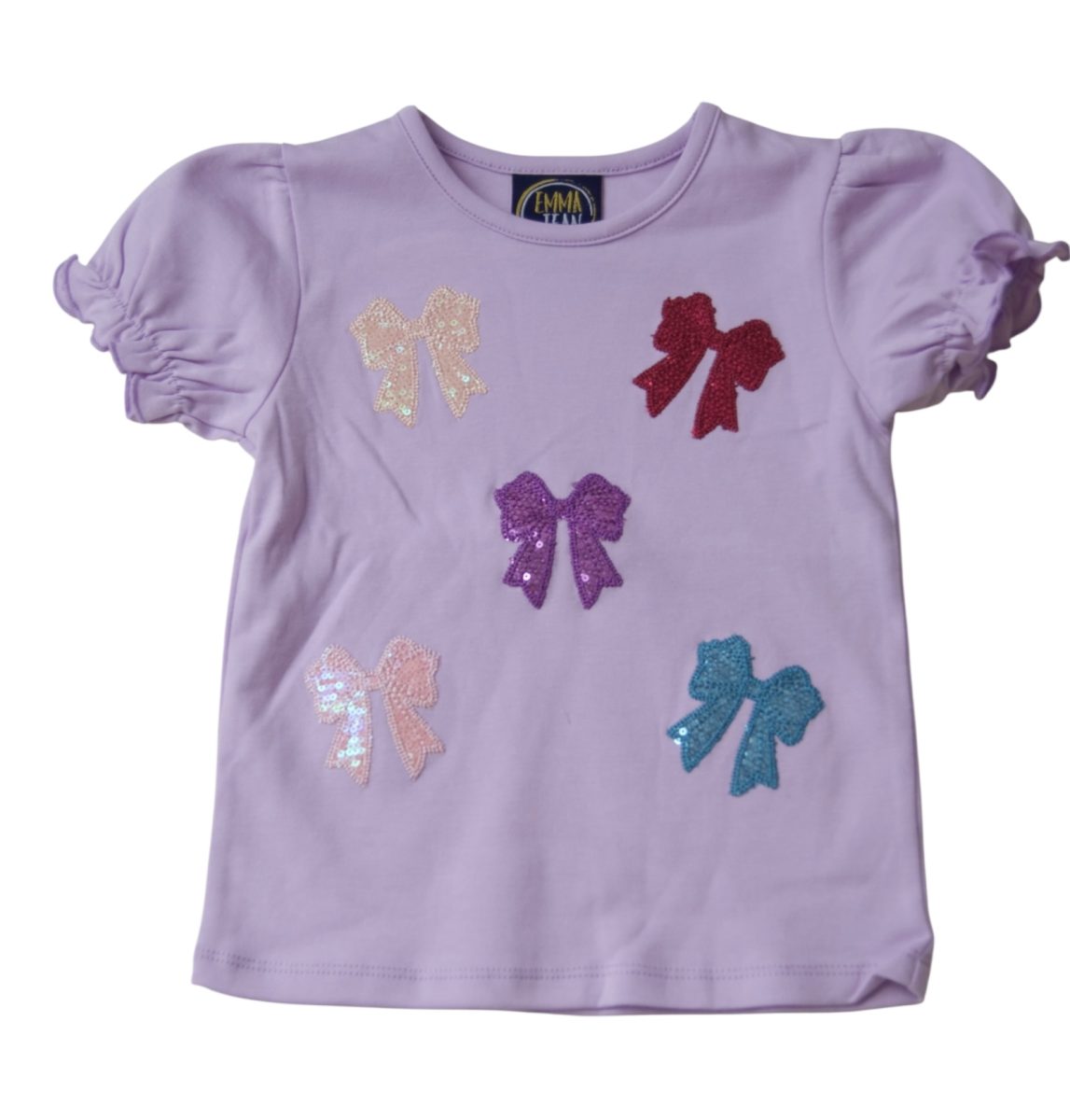 Sparkly Bows Appliqué Girls Shirt – Sequin Bow Top