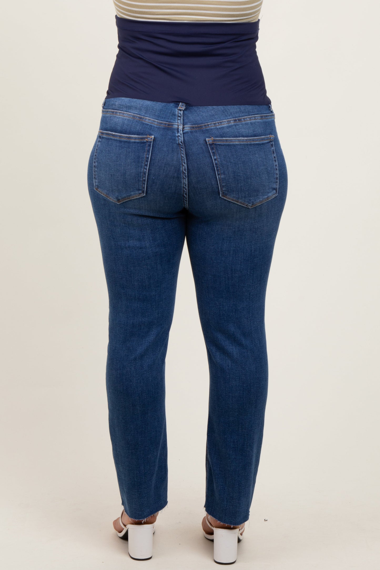 Blue Straight Leg Maternity Plus Jeans