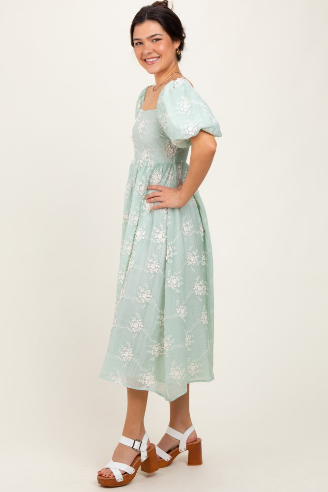 Mint Textured Midi Dress