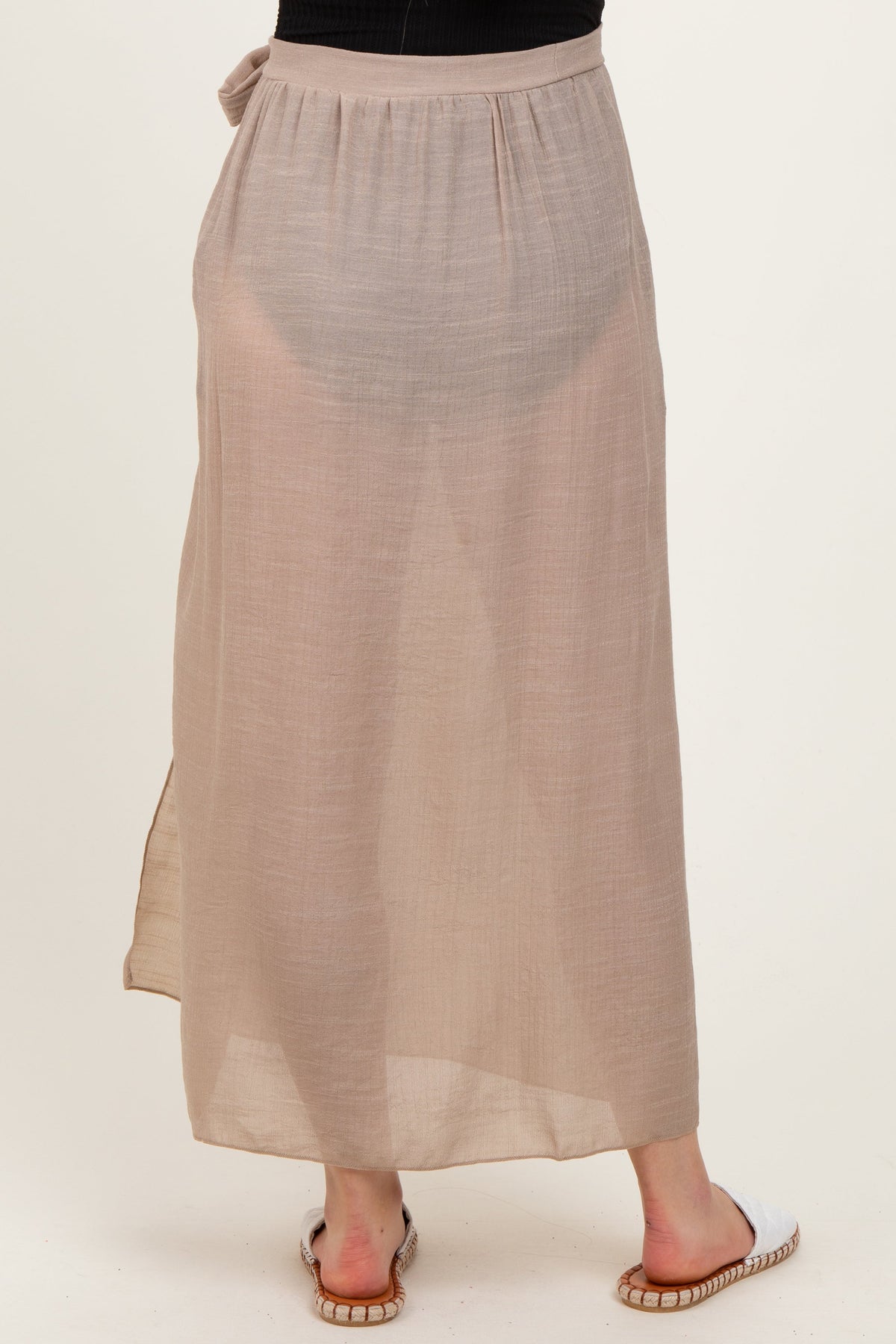 Beige Loose Beach Cover Up Maternity Skirt