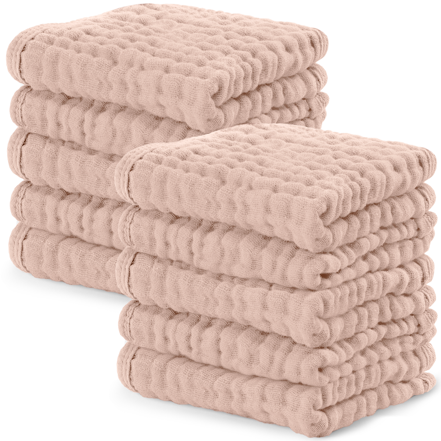 Muslin Washcloths in Blush