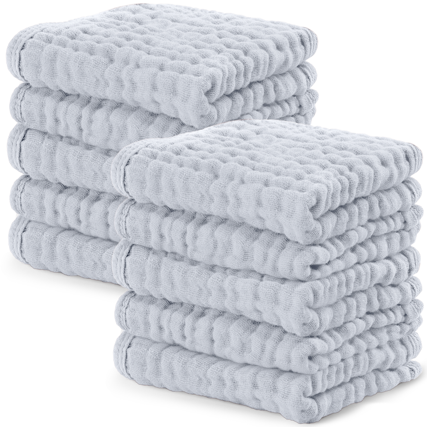 Muslin Washcloths in Slate