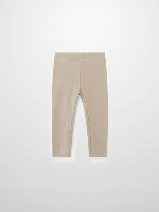 Non Ribbed Leggings - Taupe